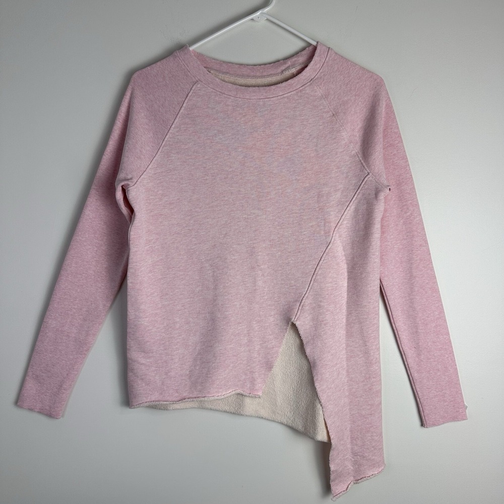 Frank & Eileen Tee Lab Asymmetric Cotton‎ Sweatshirt Pink XS NEW Comfy